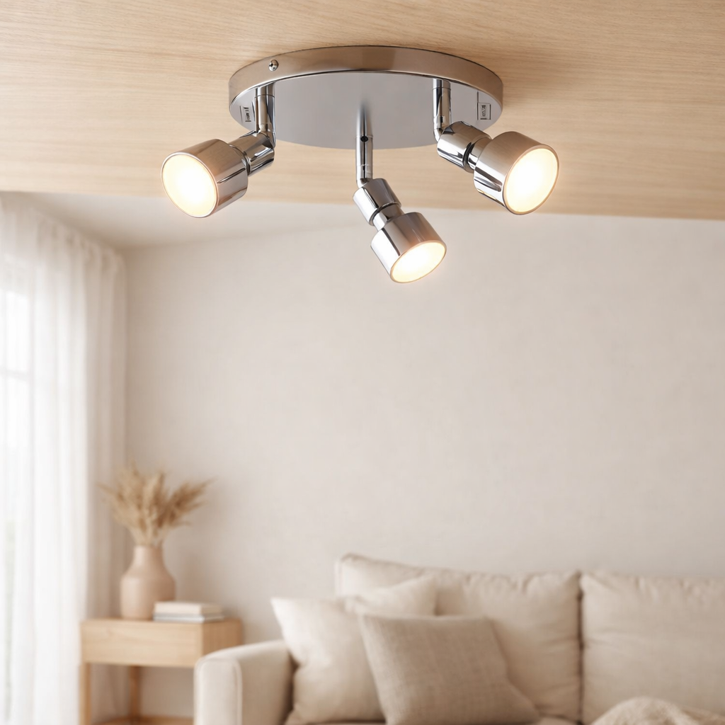 3er LED Wand- und Deckenspot Motril en situation