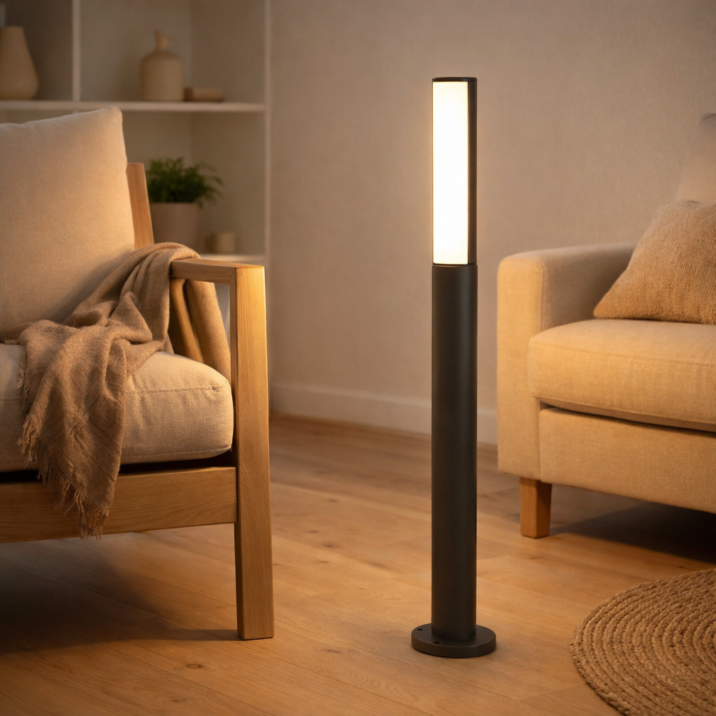 LED à l'extérieur des lampes Flair en métal et en plastique en anthracite, avec LED intégrée en situation