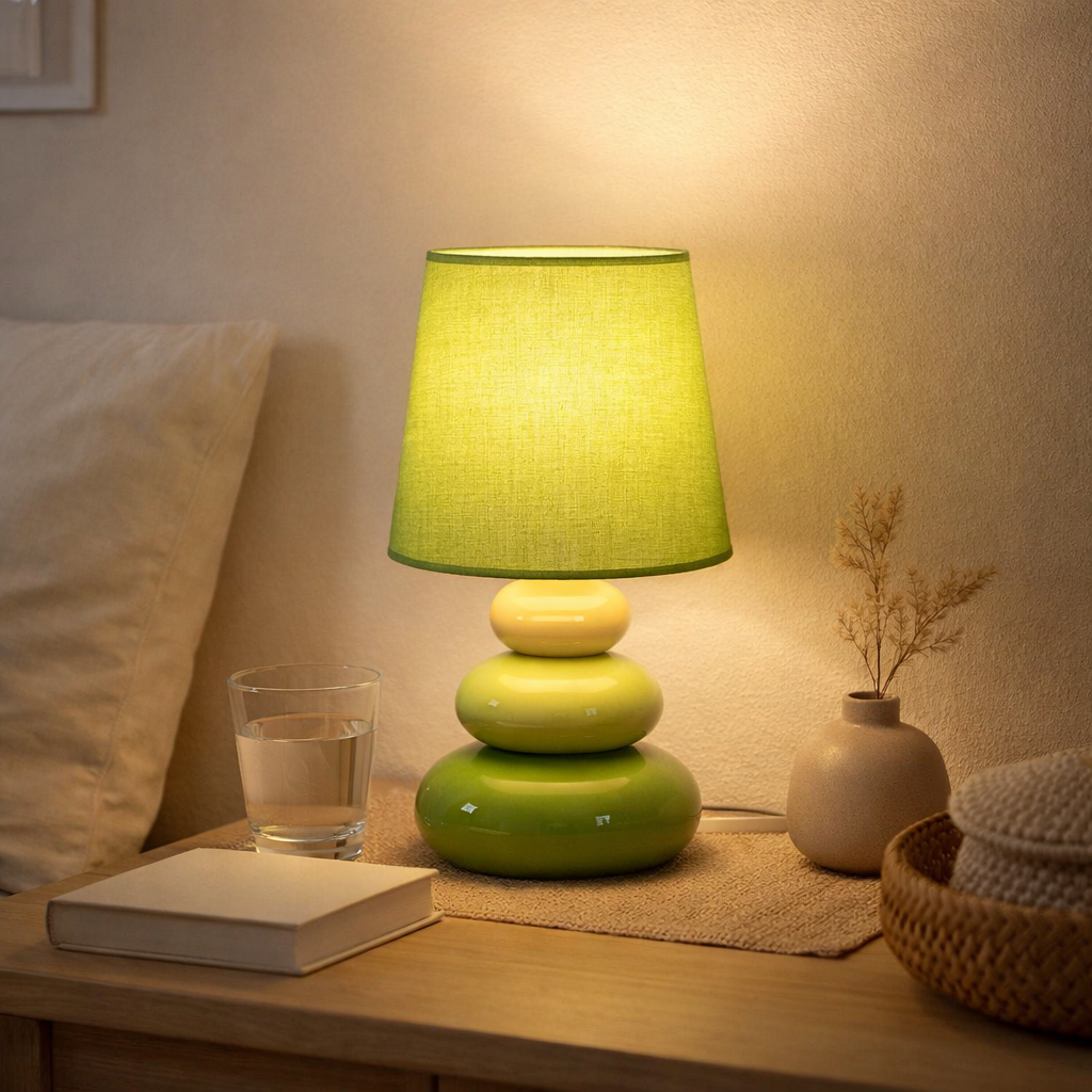 Lampe de table en céramique Stoney h:31cm en situation