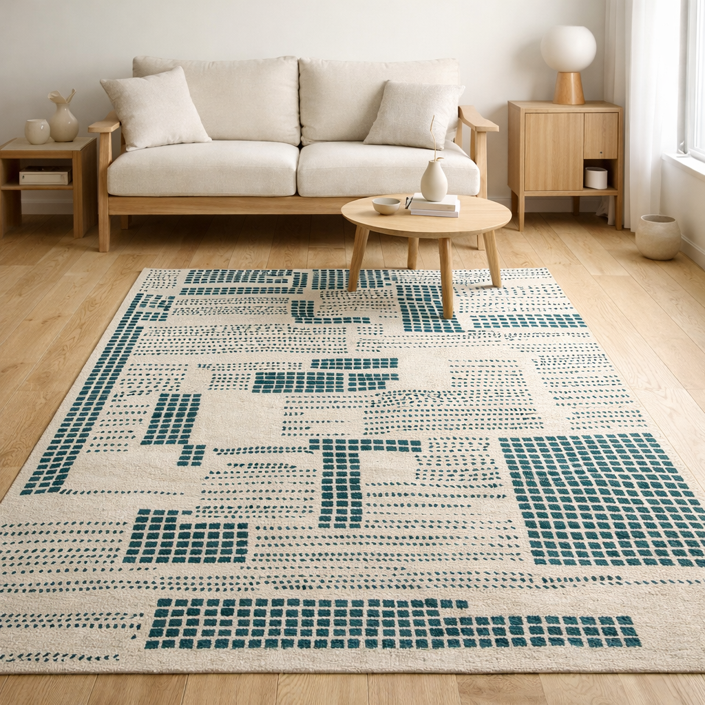 Tapis Eco - Pin Sylvestre - Tapis bleu en situation