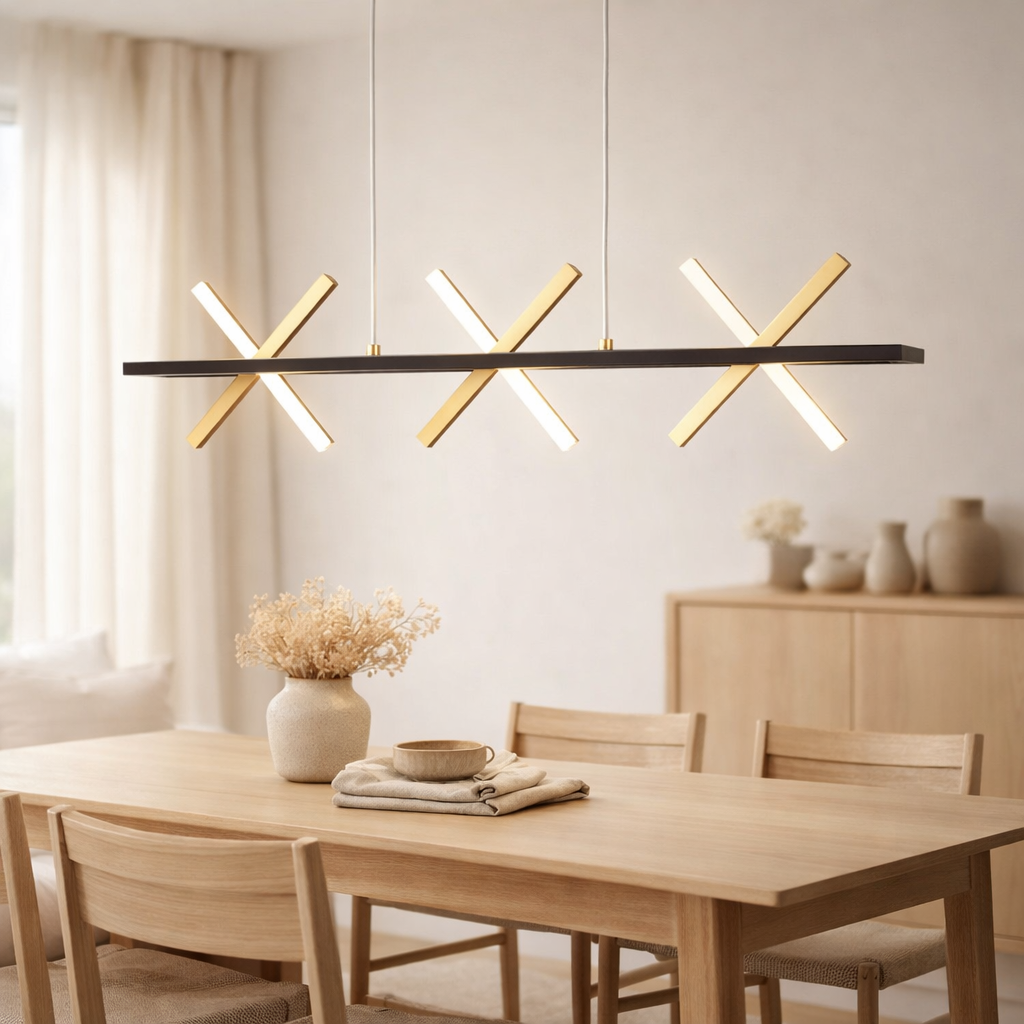 Suspension LED Cadice l: 100cm or en situation