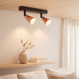 2 appliques LED. Spot de plafond Cuivre en situation