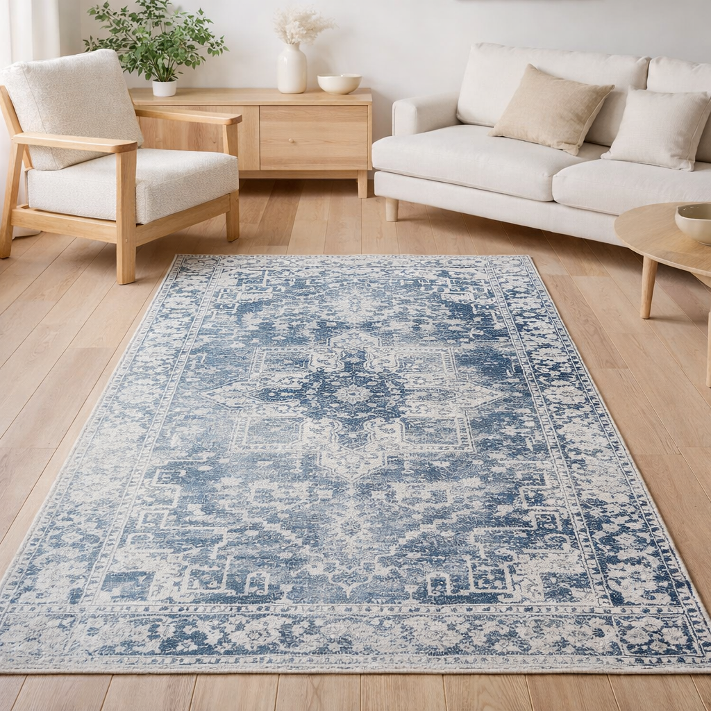 Tapis Eco - Atlantide - Tapis bleu en situation