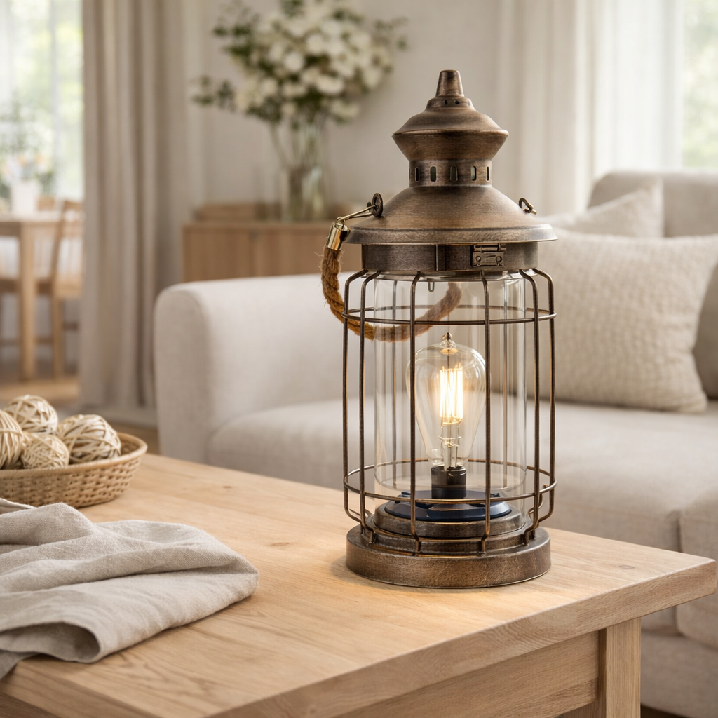 Léger solaire décoratif à LED bruno en métal, verre et plastique, cuivre, avec une LED fermement intégrée, pour l'extérieur en situation