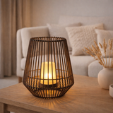 Lampe solaire LED Plasto Ø 26 cm à l'extérieur en métal brun et en plastique en situation