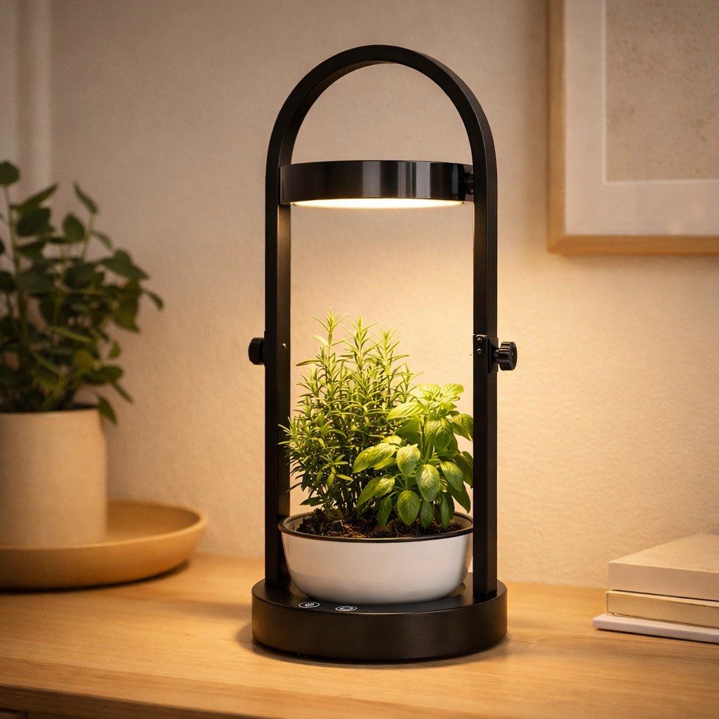 LED PLANT LEAT LUMINET 53,5 cm de haut, en métal et en plastique en noir, avec LED intégrée en situation