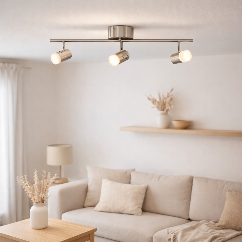 3 appliques LED. Spot de plafond Malaga en situation