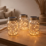 Lot de 3 Lampes de Table Solaires d'Extérieur LED h: 13cm en situation