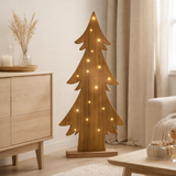 Sapin de Noël en bois LED h : 90 cm en situation