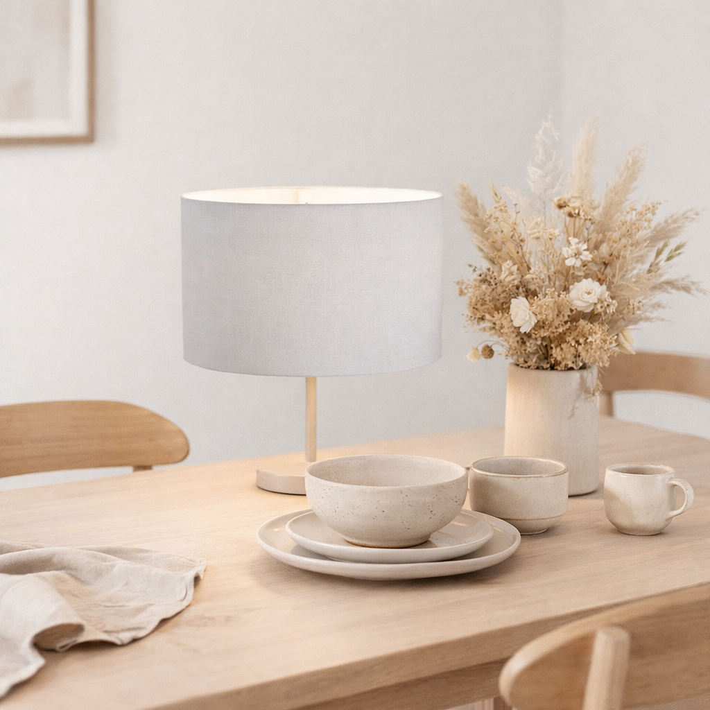 Abat-jour pour les lumières de table causia d: 25 cm gris en situation