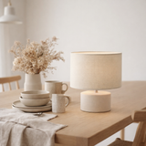 Abat-jour pour les lumières de table causia d: 25cm beige en situation