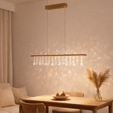 Longueur de la lampe LED Nobilis Environ 100 cm, en métal et en plastique en or, avec des LED fermement installées, l'éclairage pour le salon, la salle à manger ou le bureau en situation