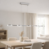 «Poutre» pendentif LED en métal et en plastique en acier-en-linge, avec LED intégrée en situation