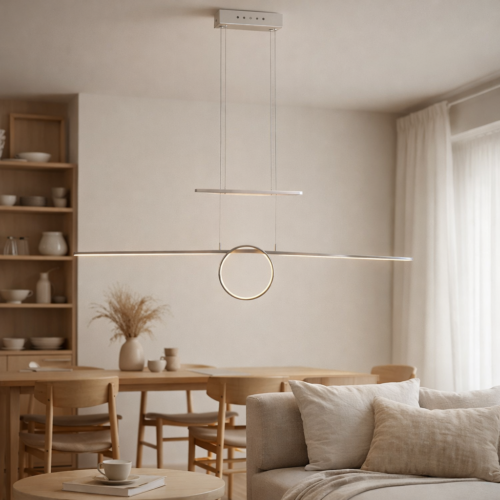 LED en métal dans le pendentif à LED en argent, avec pendule LED intégré à l'intérieur en situation