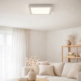 Panneau d'assemblage LED 22 x 22 cm en métal et en plastique en gris blanc / clair, avec des LED fermement installées en situation