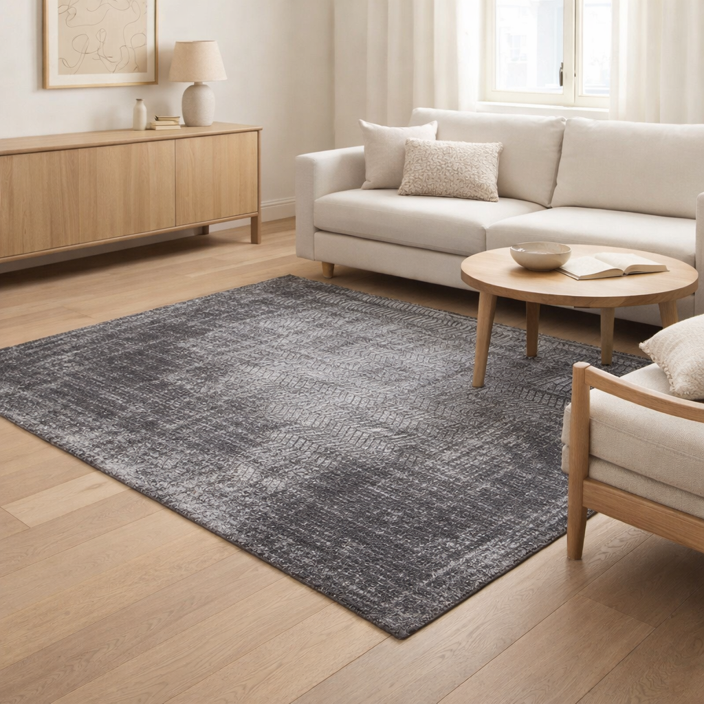 Tapis Eco - Harlem Contrast - Tapis gris en situation
