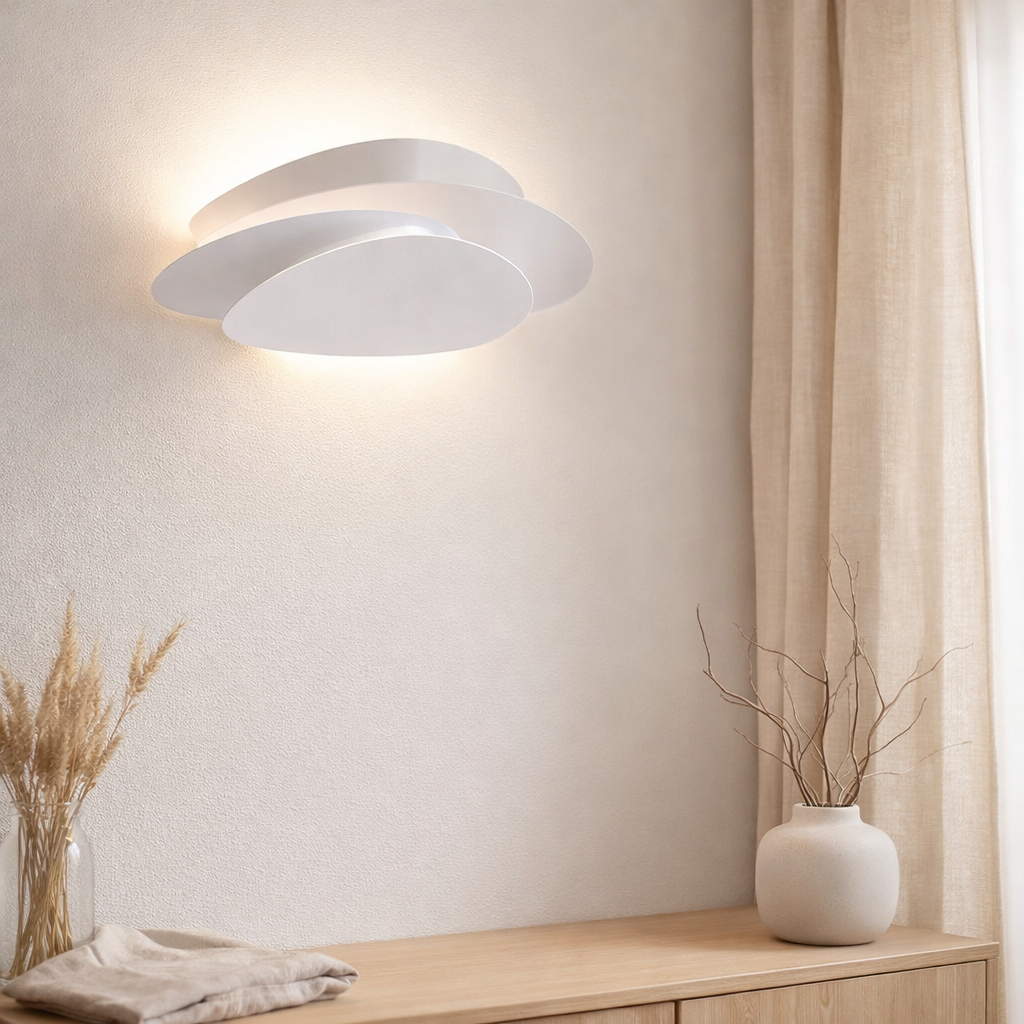 Applique et plafonnier LED « Liso » blanc en situation