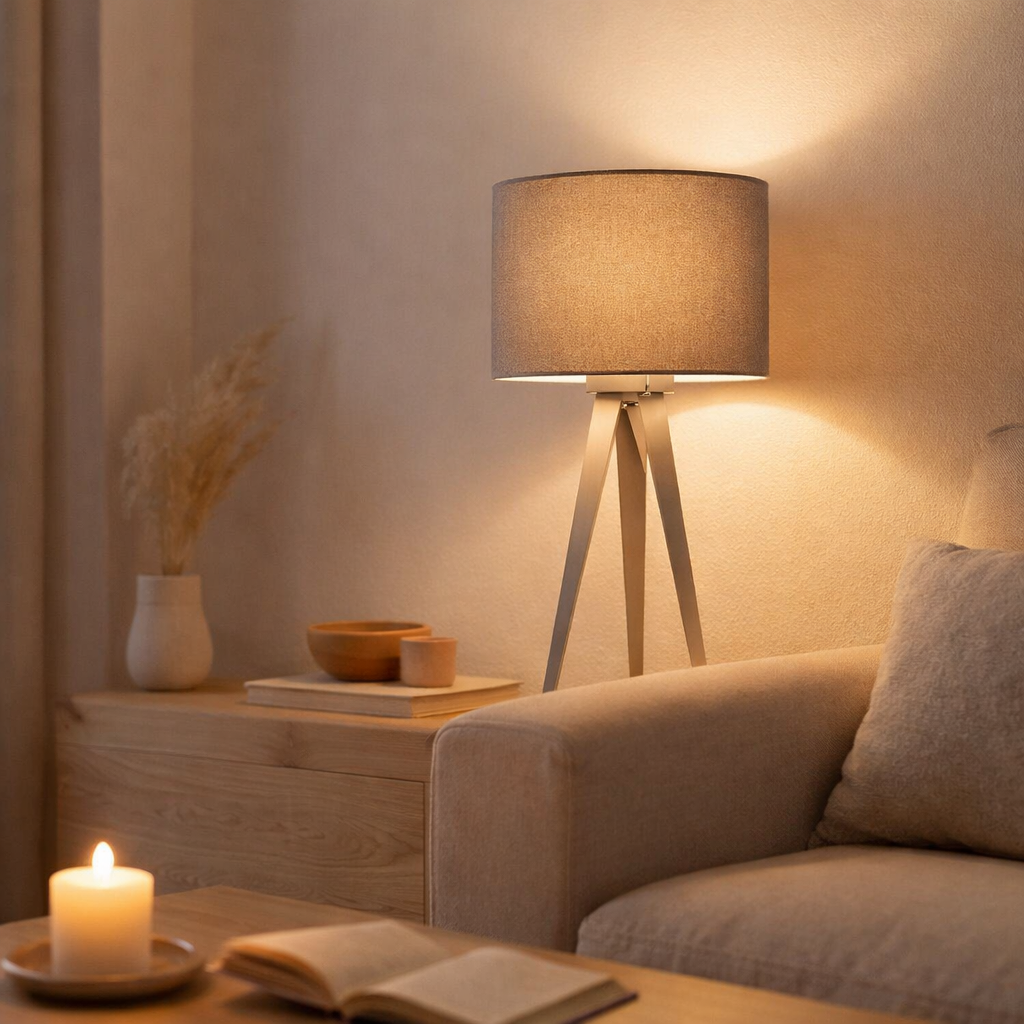 Lampe tabouret 3 pieds Tripod en situation