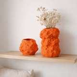 Vase en céramique w. look rock, en orange tendance CHU32OR en situation