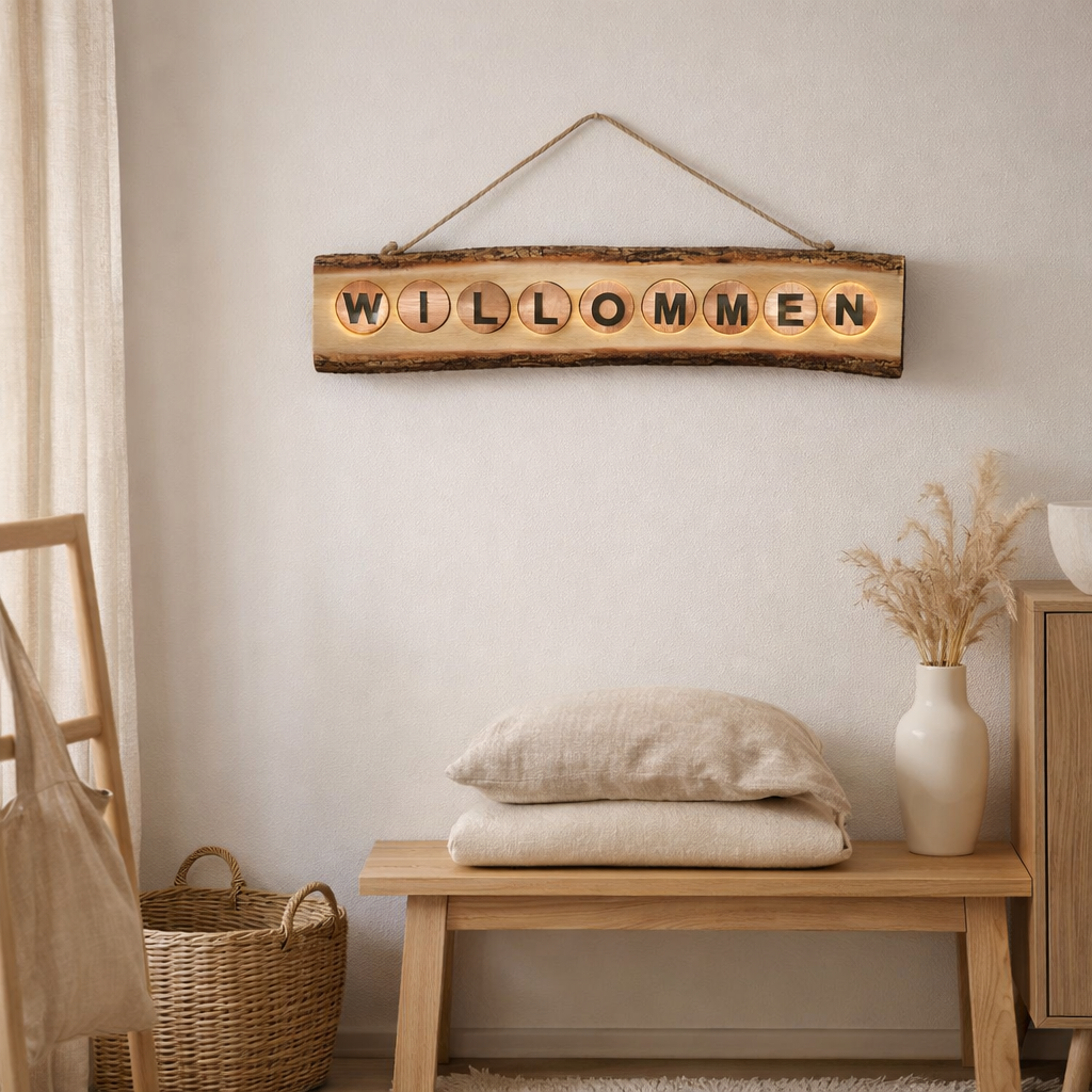 Lumière décorative LED Bienvenue en situation