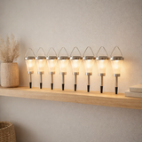 8 Set LED Decoration Solar Light, pour l'extérieur, en métal et en plastique en acier, LED intégrée en situation