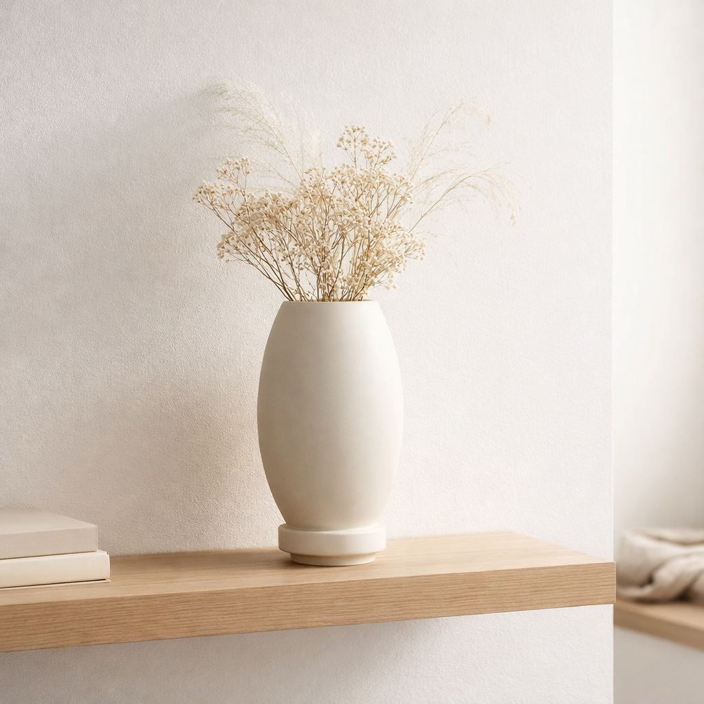 Vase en nano-ciment moderne, design innovant. RUD30WH en situation