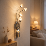 Lampe murale LED Shinny en métal et en plastique en chrome avec des LED fermement construites, 50 cm en situation