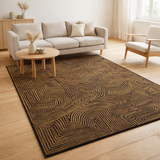 Eco Rug - Black Gold - Tapis marron, noir et or en situation