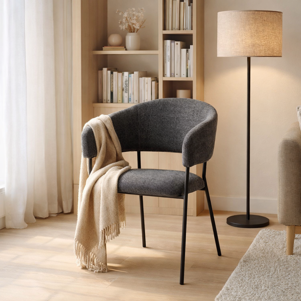 Tissu de fauteuil liam parfait anthracite harmonie en situation