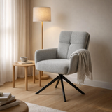 Fred Armchair - Fabric Retro Bliss% 2383-GRAY - Turning Put 180 Black en situation