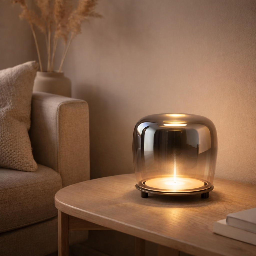 Lampe de table à LED Smoky D: 18cm en situation