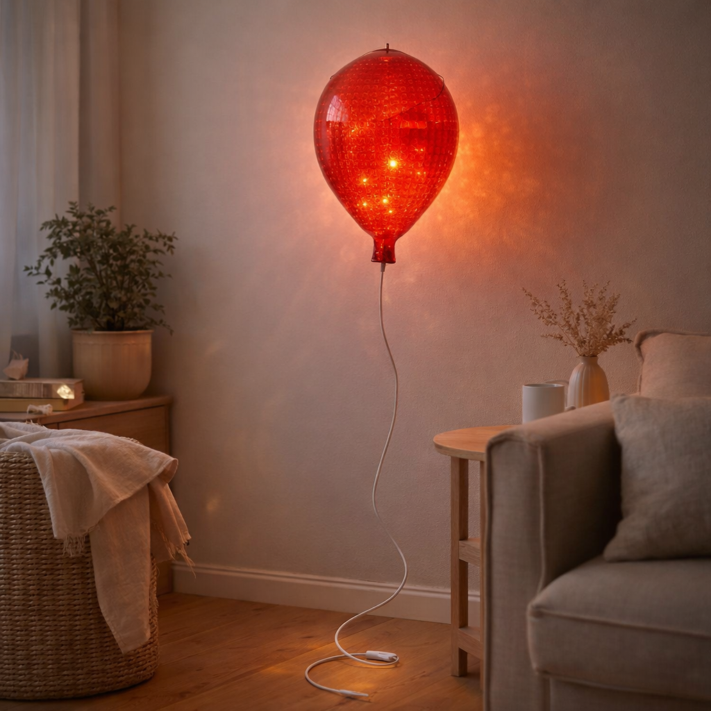 Plastique décoratif LED en rouge, avec LED intégrée en situation