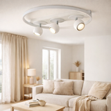 3 taches de plafond LED Ronda Ø 50 cm, en métal et en plastique, blanc, gu10, taches à l'intérieur en situation