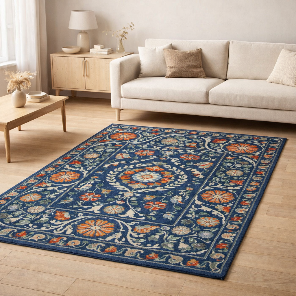 Tapis Eco - Nordique - Tapis bleu en situation