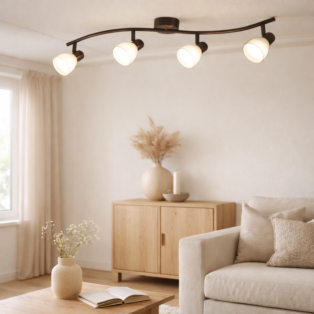 4 appliques LED. Spot de plafond Mestre en situation