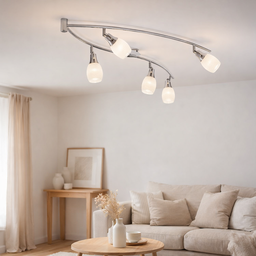 6 rails LED mur et plafond Rome en situation