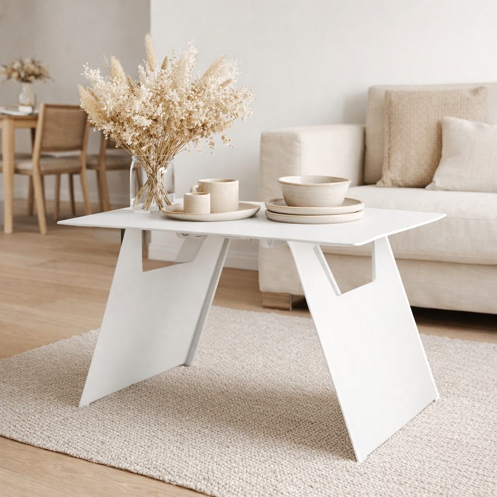 Table d'Appoint Ruche Blanc en situation