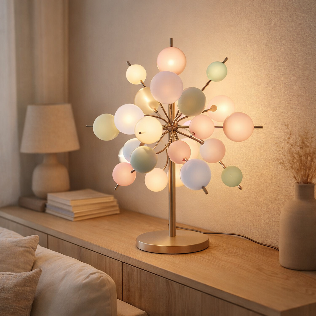 Lampe de table Explosion Couleurs pastel H: 73 cm en situation