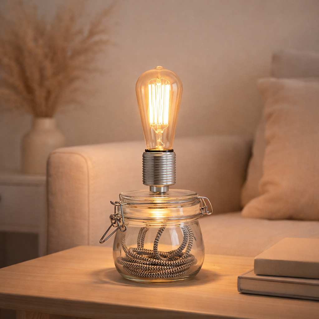 Lampe de table en verre Max. en situation