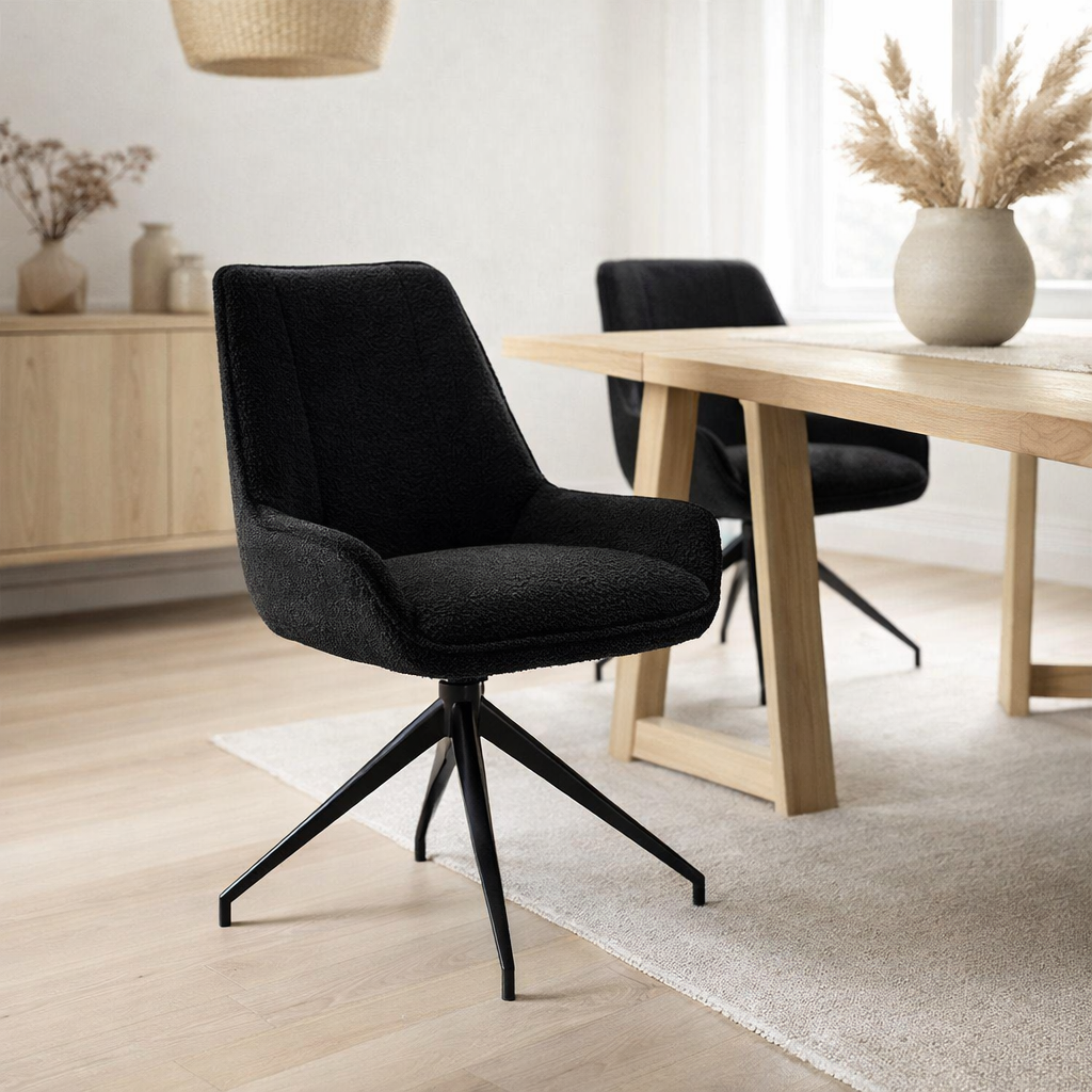 Chaise Montana - Tissu en peluche en peluche - Turne noir en situation