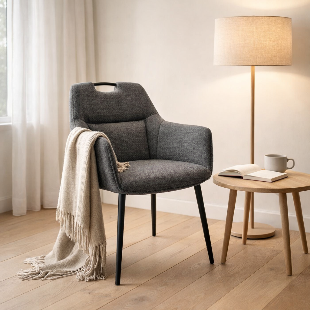 Adele Armchair Fabric Retro Bliss% 2393 anthracite en situation