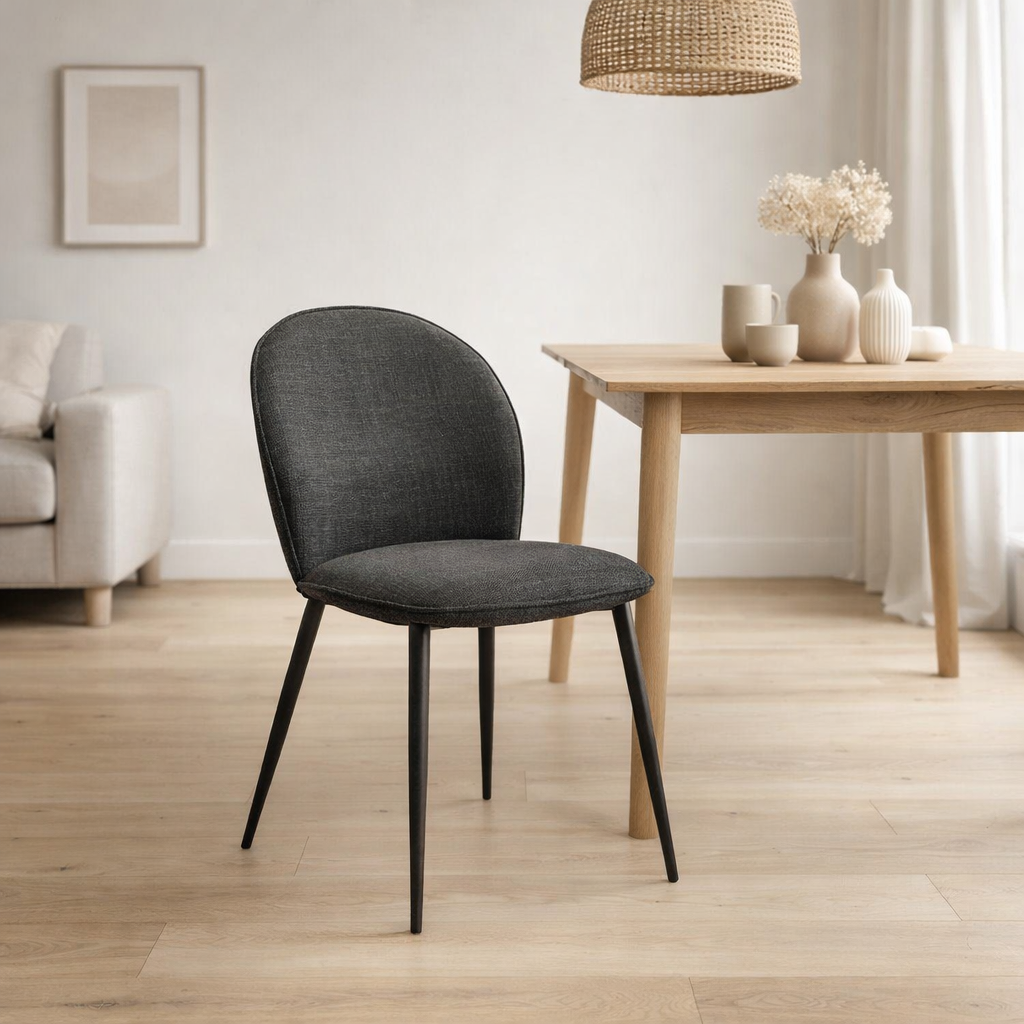 Tissu de chaise cuba aragon anthracite en situation