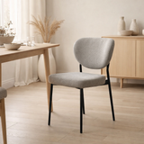 Lucas chaise tissu aragon gris en situation