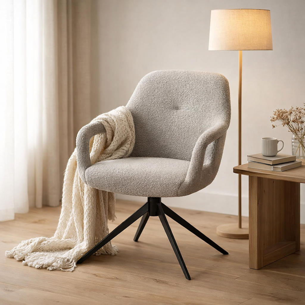 Fauteuil Move Tissu Sahara %23455 Gris - Fonction Relax - structure noire en situation