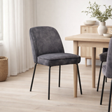 Chaise Luxor Tissu Aurora Anthracite en situation