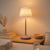 Lampe de batterie solaire Emmi 38 cm de haut, parapluie Ø 13 cm, métal en mûre et plastique blanc, pour la zone extérieure, cct. en situation