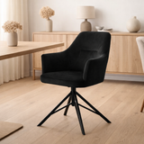 Chaise de bras calvin tournant noir tissu ukfr galet doux en situation