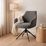 Blues Armchair - Ribstof Anthracite - Turning Poach en situation
