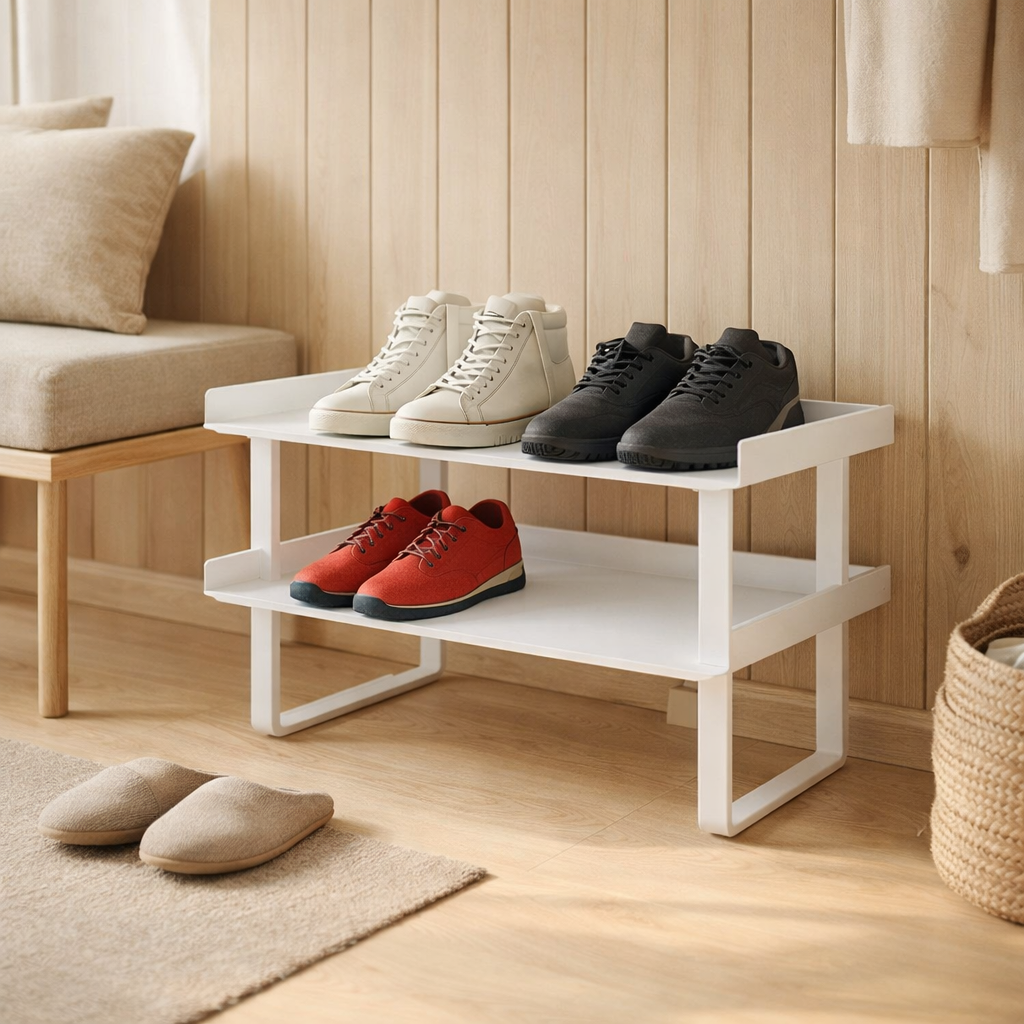 Étagère à chaussures Gorillz Layer - Blanc en situation