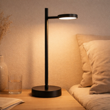 LED sans fil Light Light Lupa, 45 cm de haut, en aluminium peint (noir) et en plastique blanc, à LED intégré, dimmable, capteur tactile. en situation